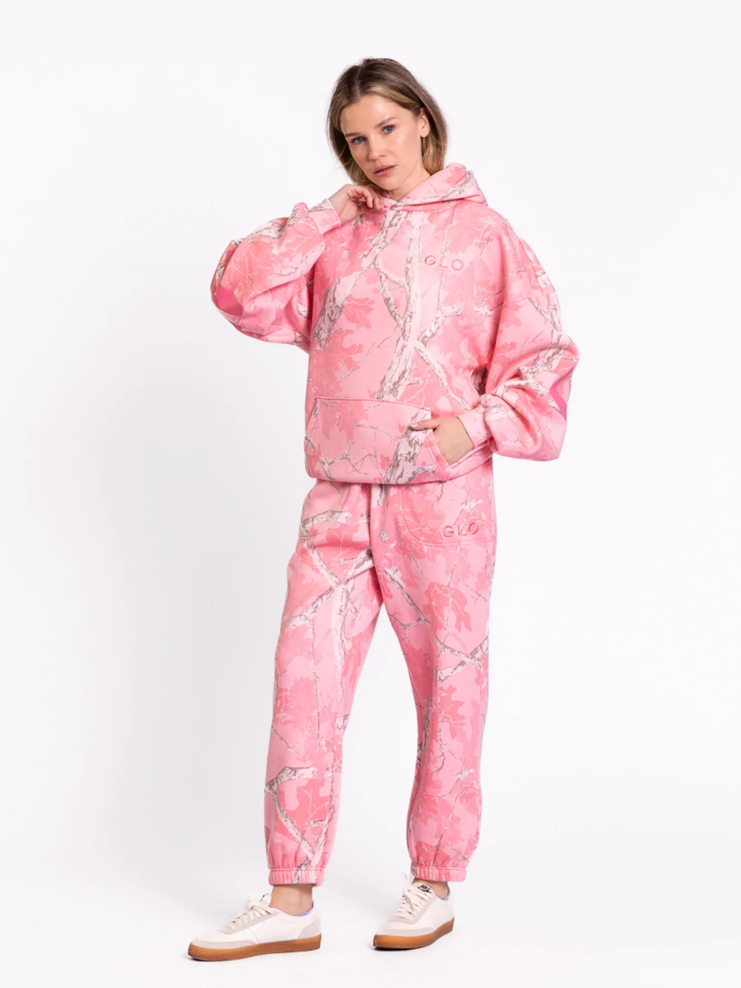 GLO Kingdom Essential Pink Camo Hoodie + Jogger Set - Image 3
