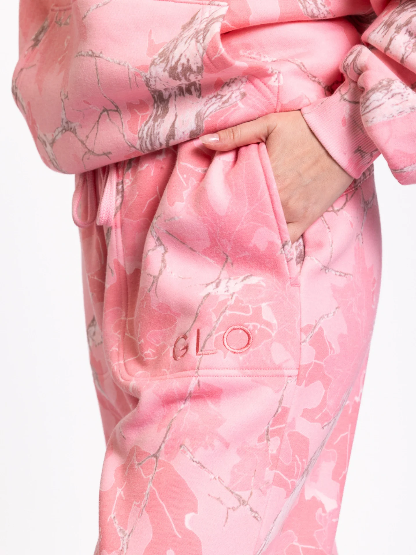 GLO Kingdom Essential Pink Camo Hoodie + Jogger Set - Image 9