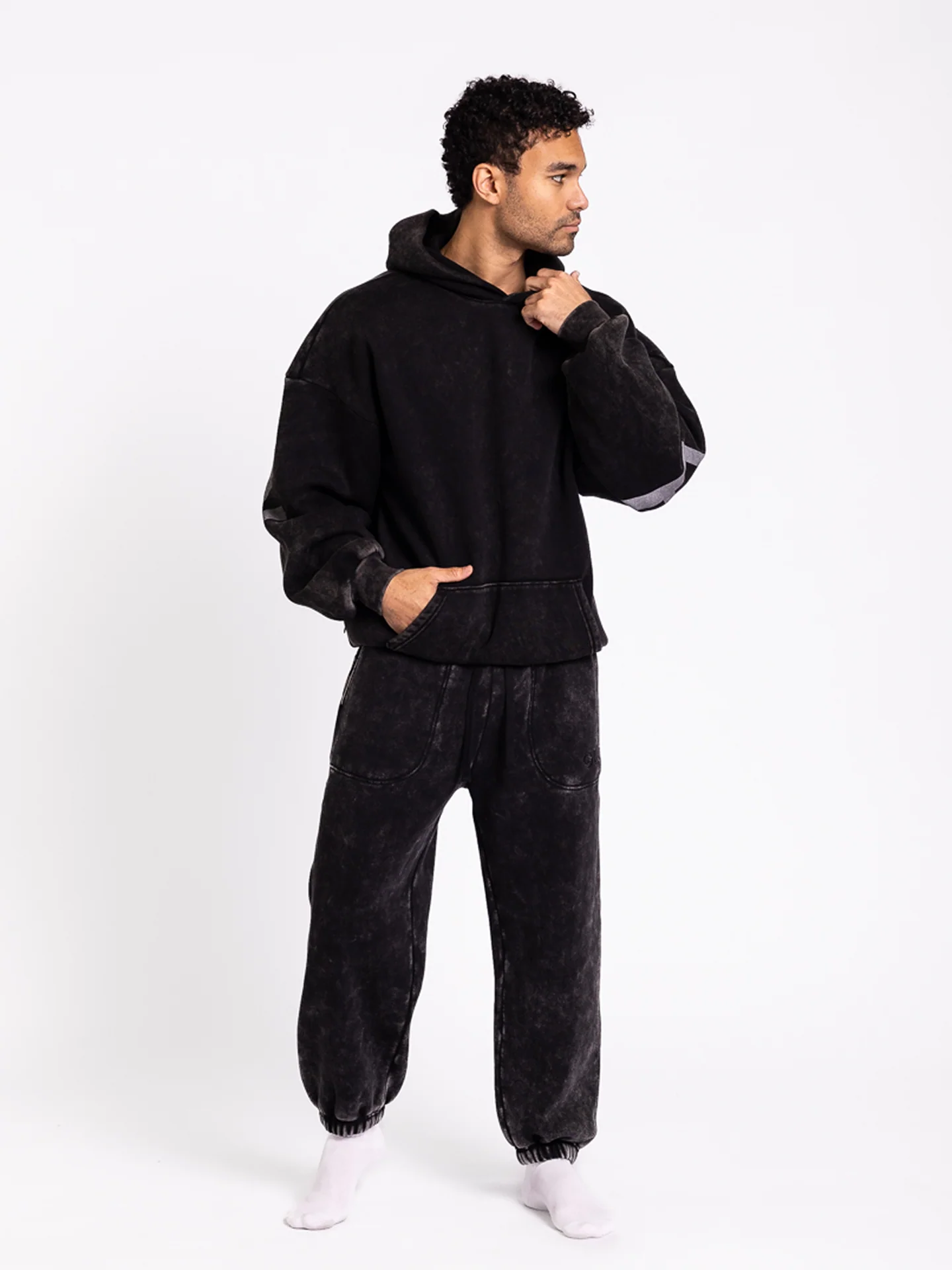 Kingdom Essential Embroidered Jogger - Snow Wash - Black [PREORDER] - Image 4
