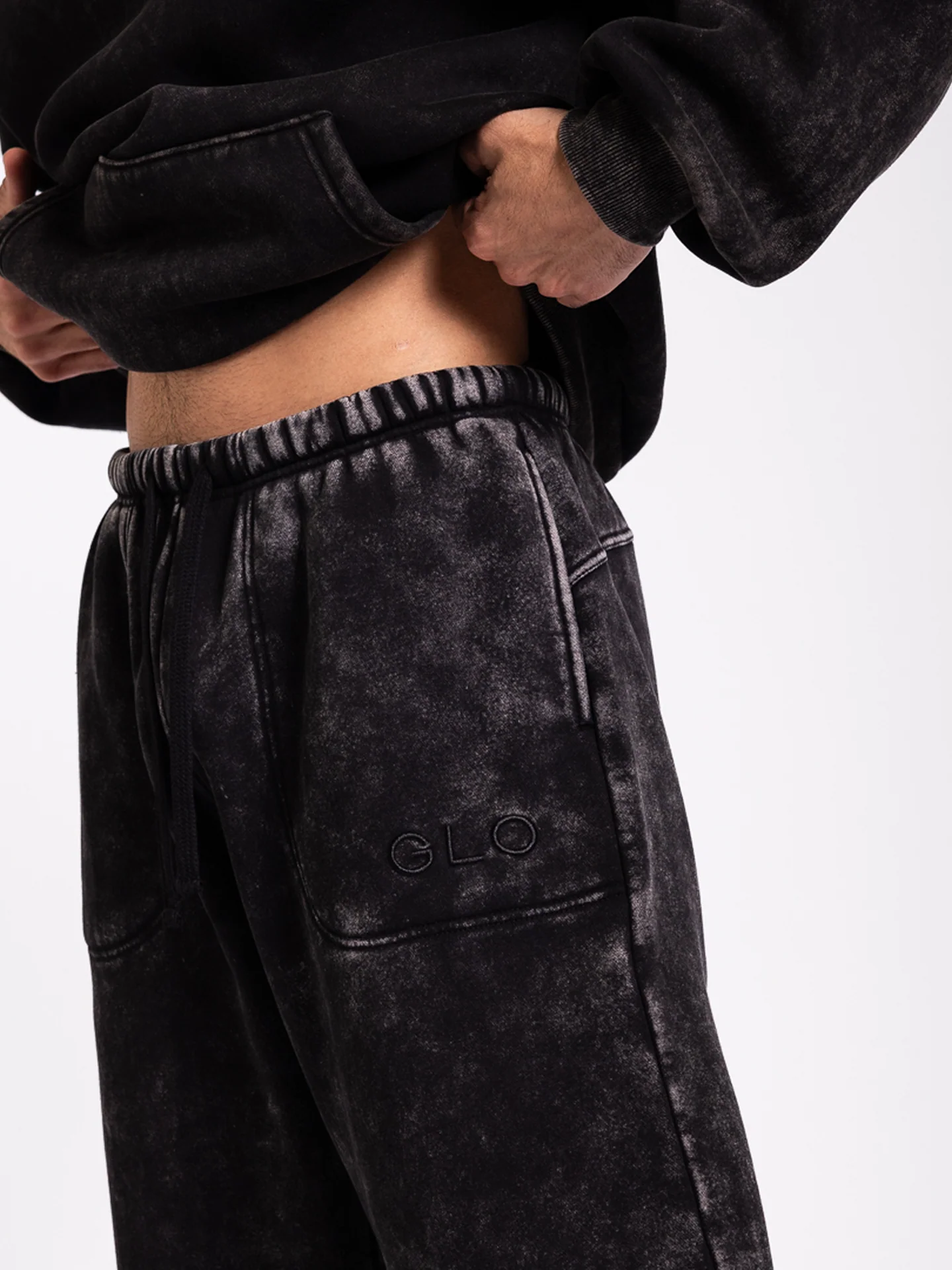 Kingdom Essential Embroidered Jogger - Snow Wash - Black [PREORDER] - Image 5
