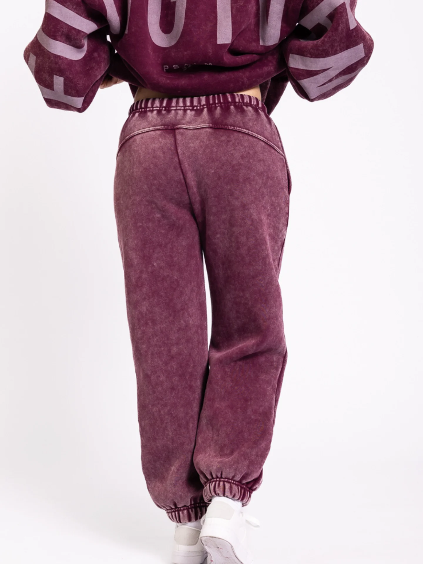 GLO Kingdom Essential Snow Wash Dark Cherry Hoodie + Jogger Set - Image 6