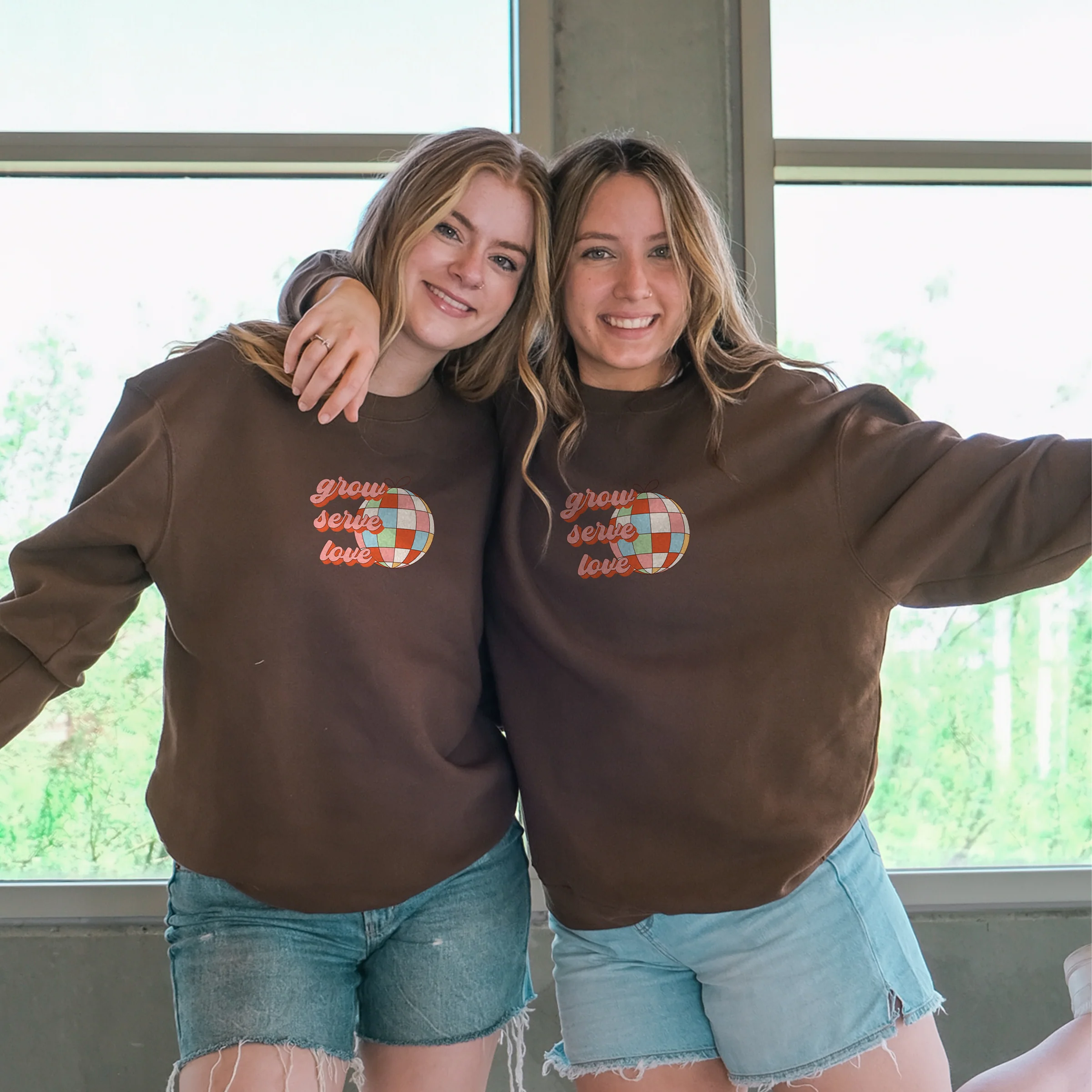 Grow Serve Love Crewneck Sweatshirt - Brown - Image 3
