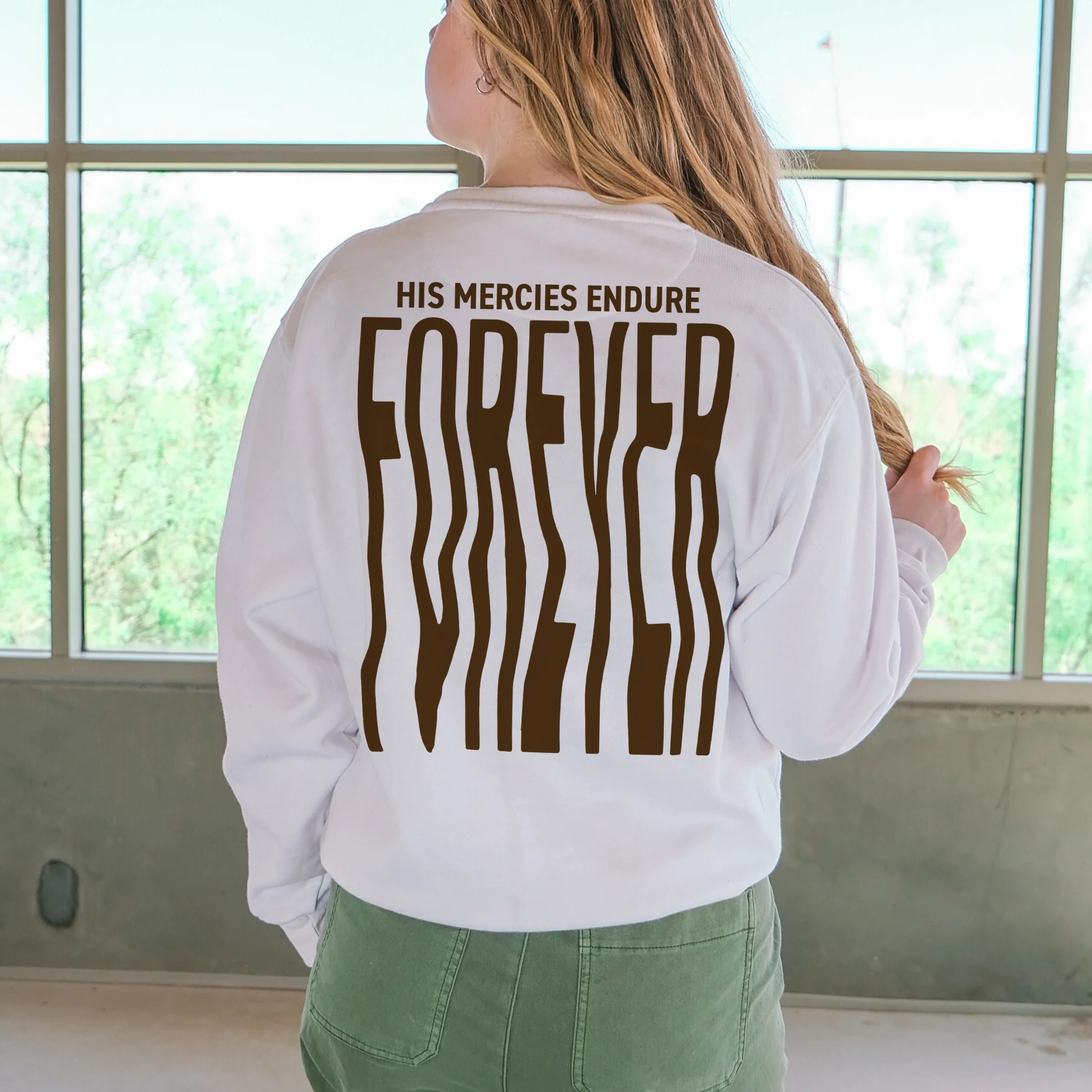 His Mercies Endure Forever Crewneck Sweatshirt - Image 3