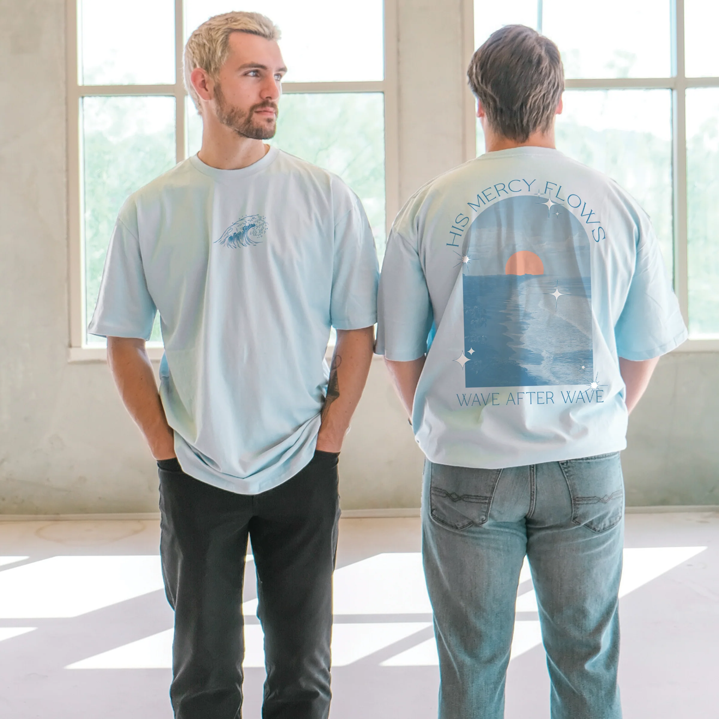 His Mercy Flows Wave After Wave Tee - Image 2