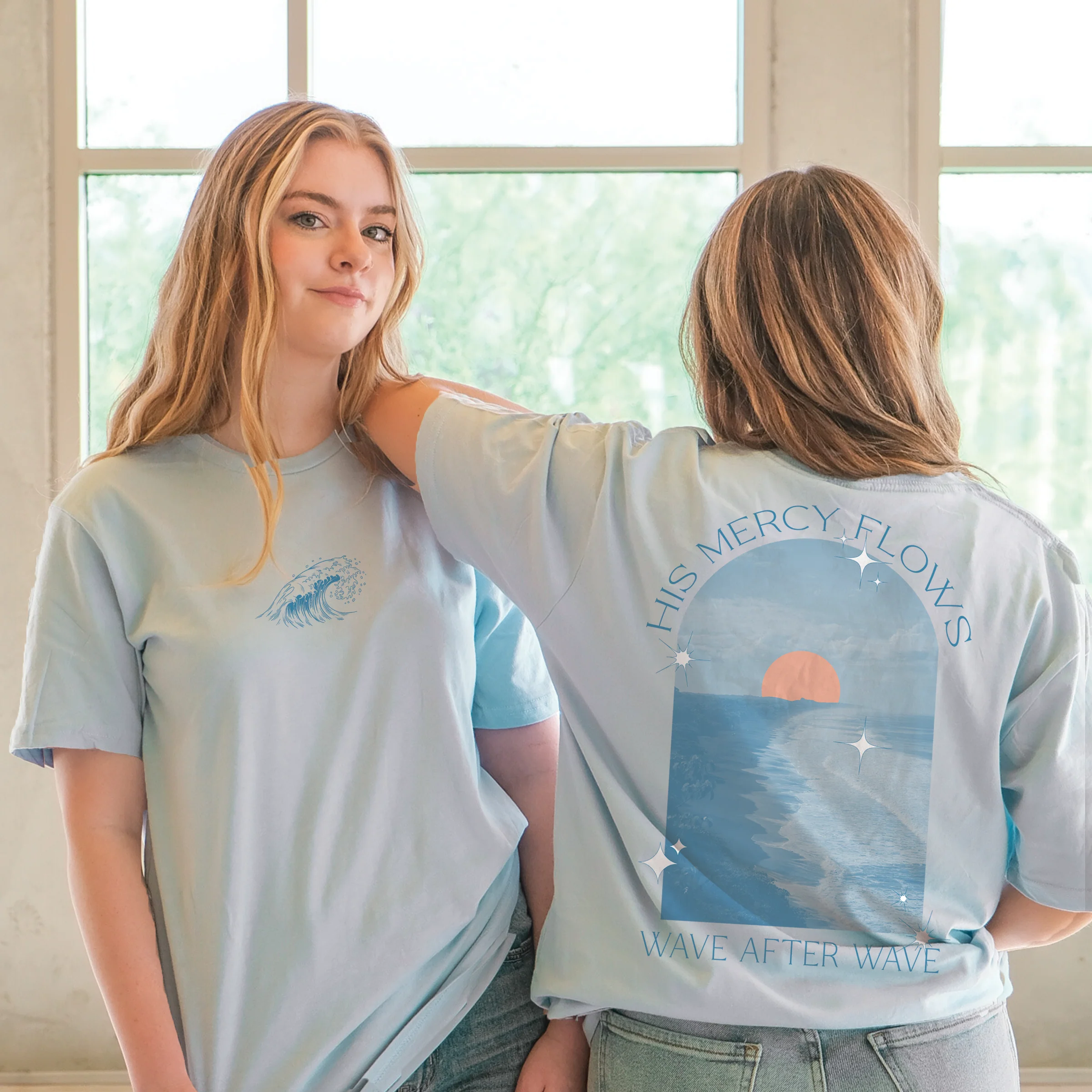 His Mercy Flows Wave After Wave Tee - Image 3