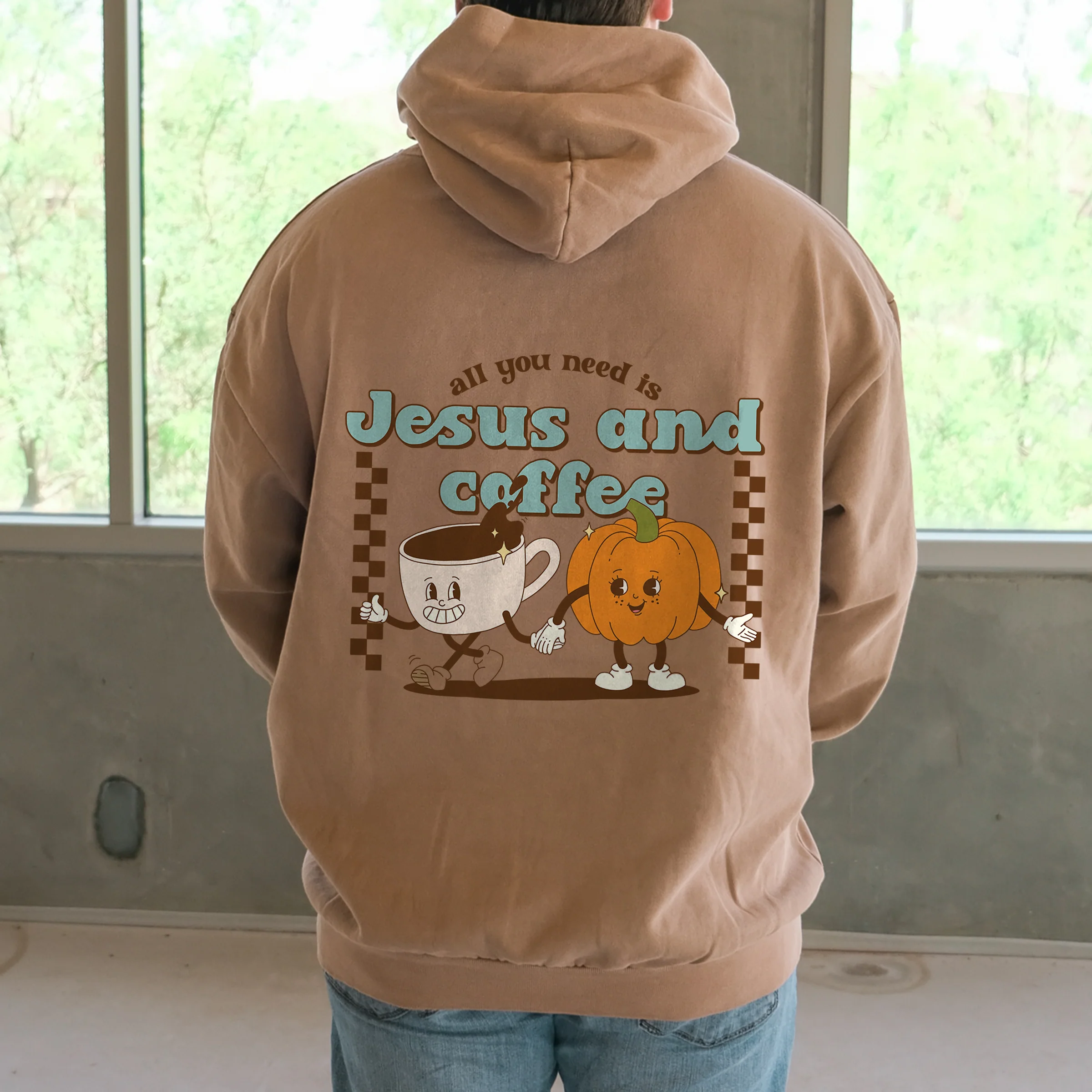 Jesus and Coffee Pullover Hoodie - Image 2