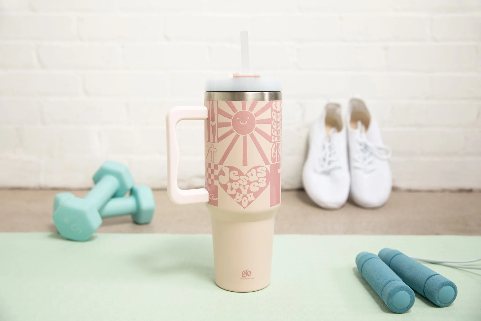 Jesus Loves You 40oz Tumbler w/ Handle - Image 2