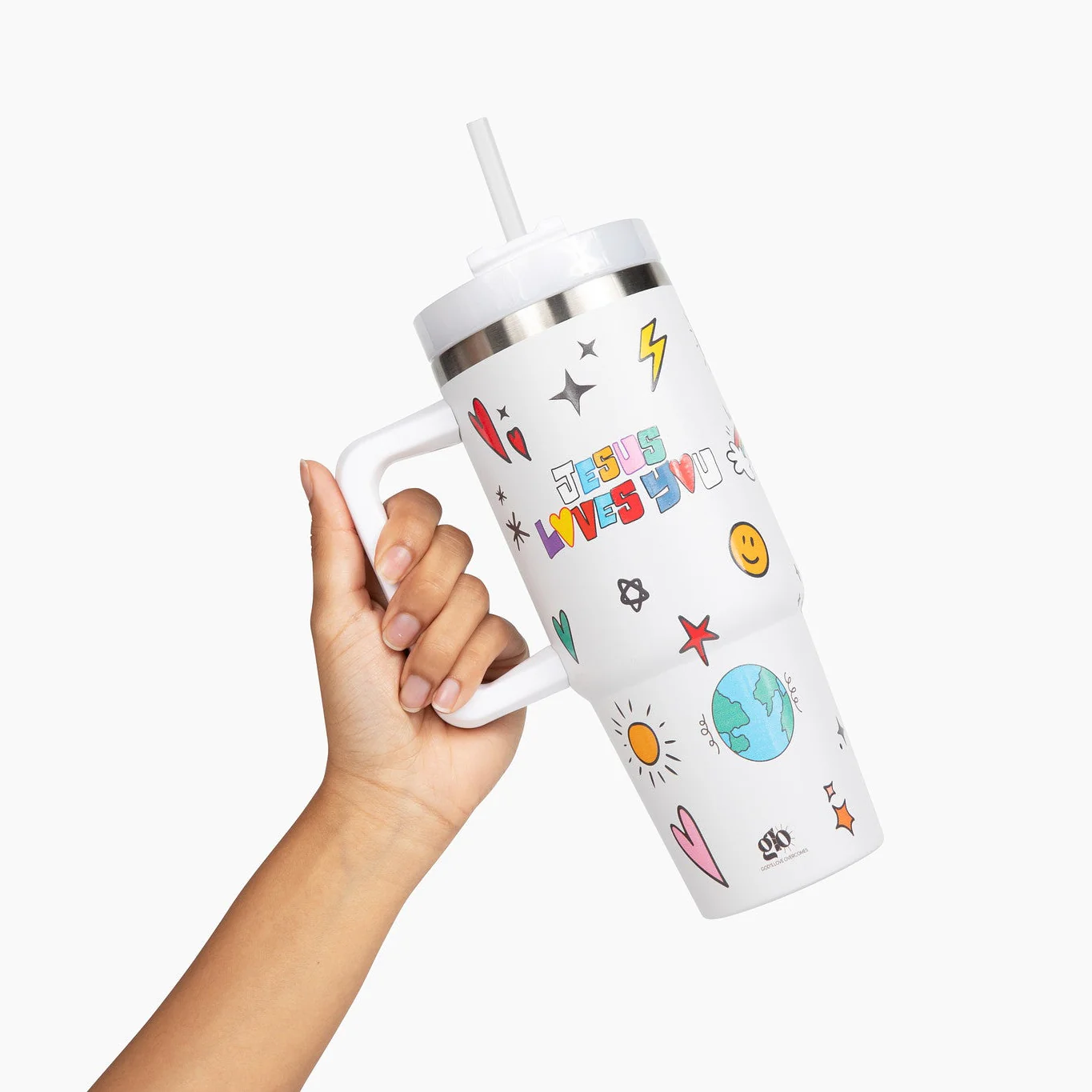 Jesus Loves You All Over Print Stainless Steel 30oz Tumbler With Handle - Image 3