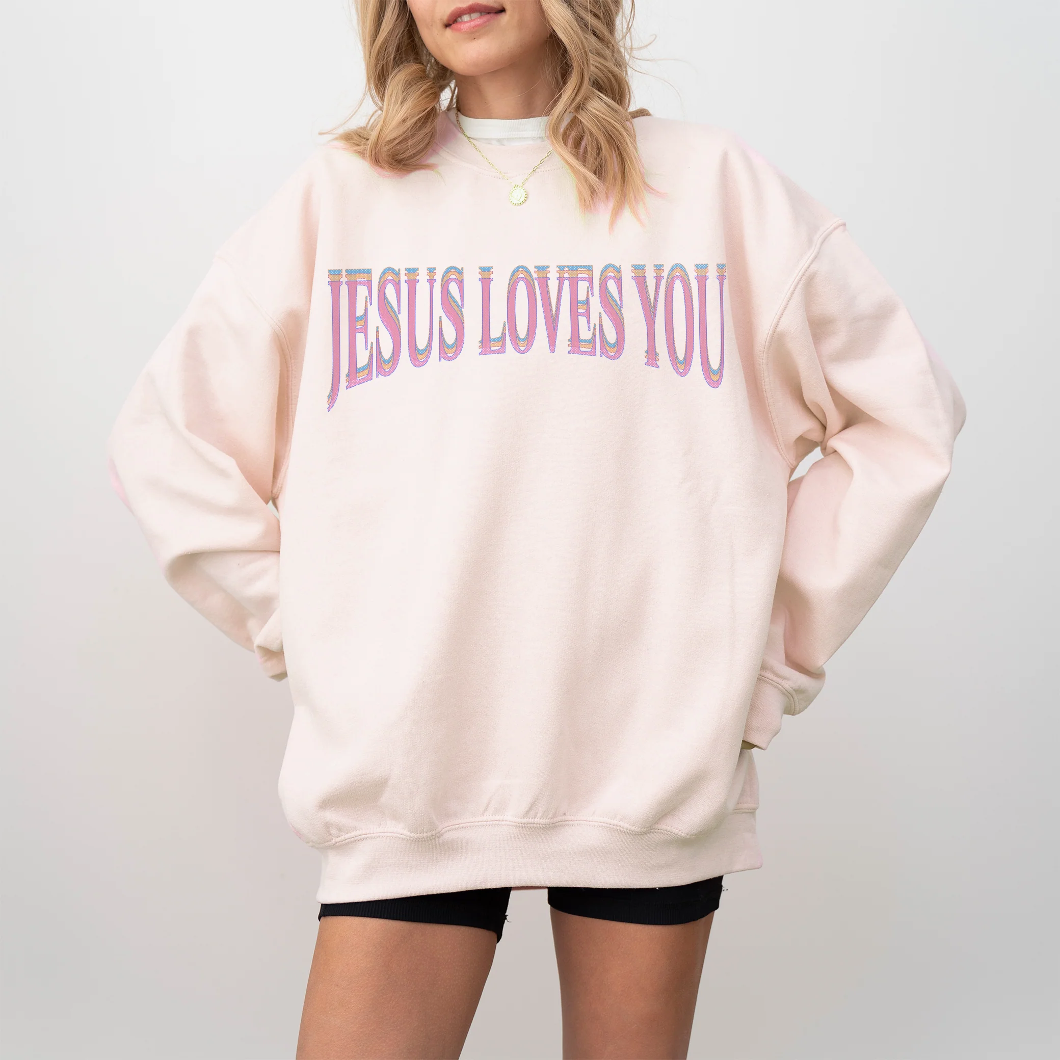 Jesus Loves You Crewneck Sweatshirt - Image 2