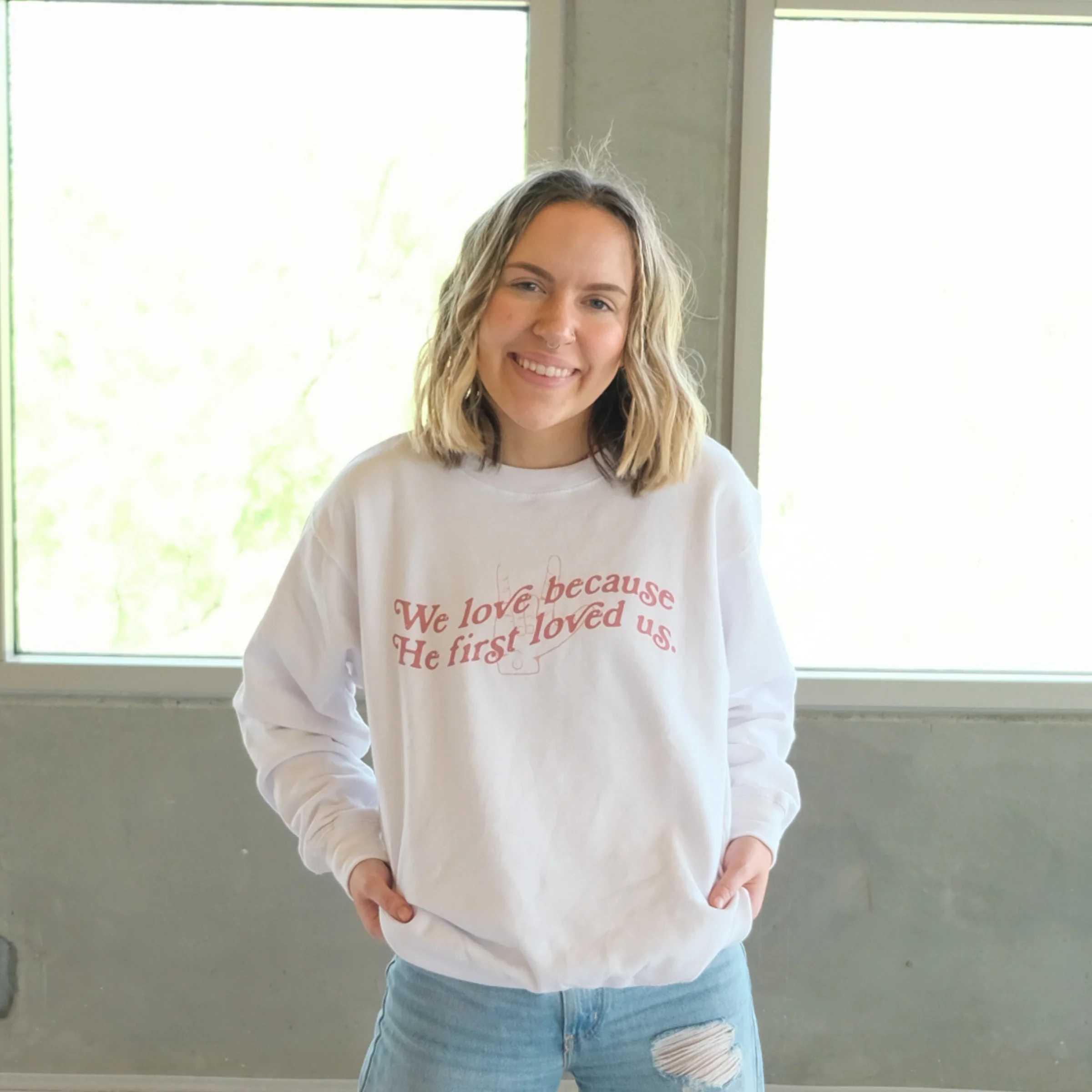 Jesus Loves You Crewneck Sweatshirt - Image 3