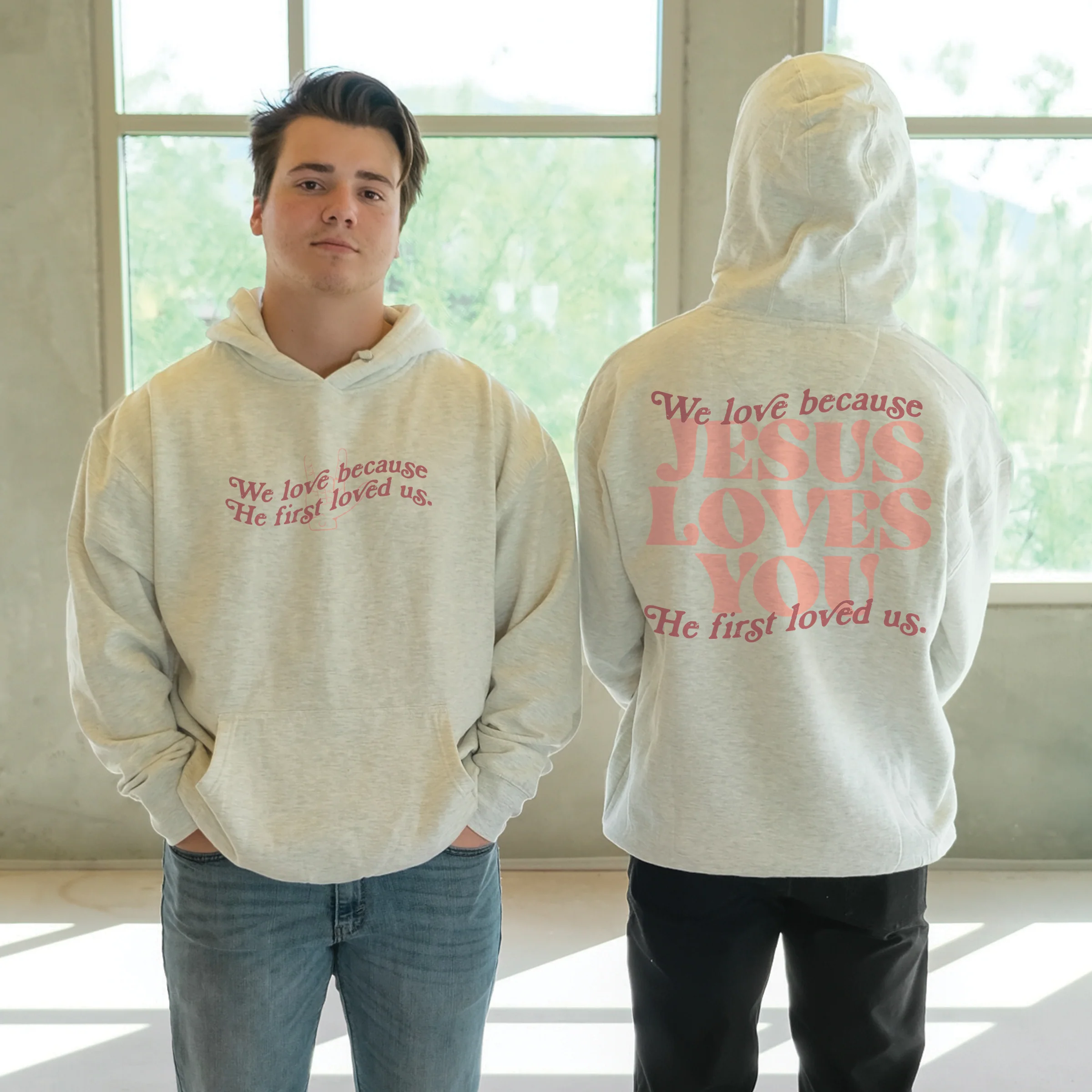 Jesus Loves You Pullover Hoodie - Image 3