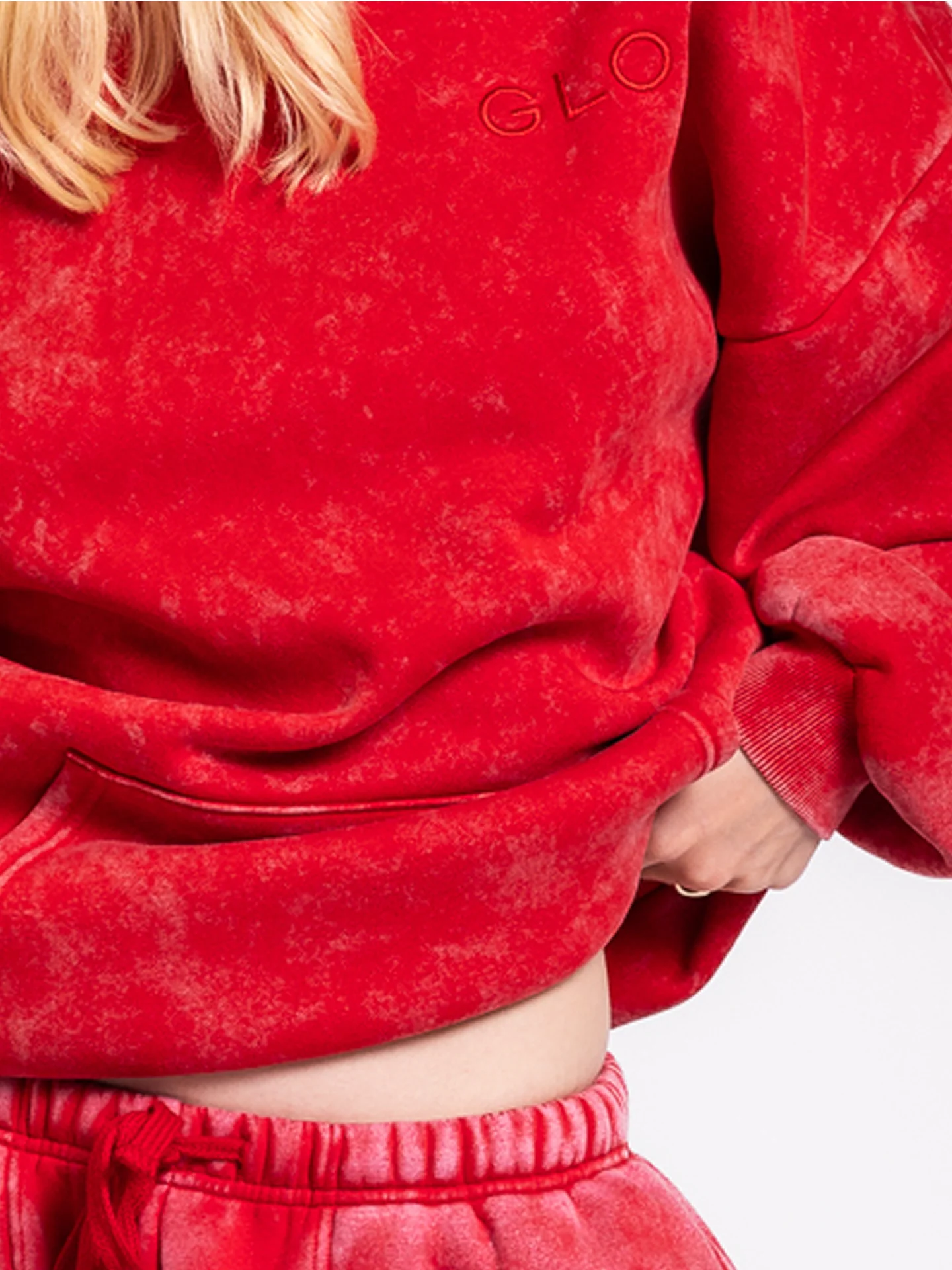 GLO Kingdom Essential Snow Wash True Red Hoodie + Jogger Set - Image 8