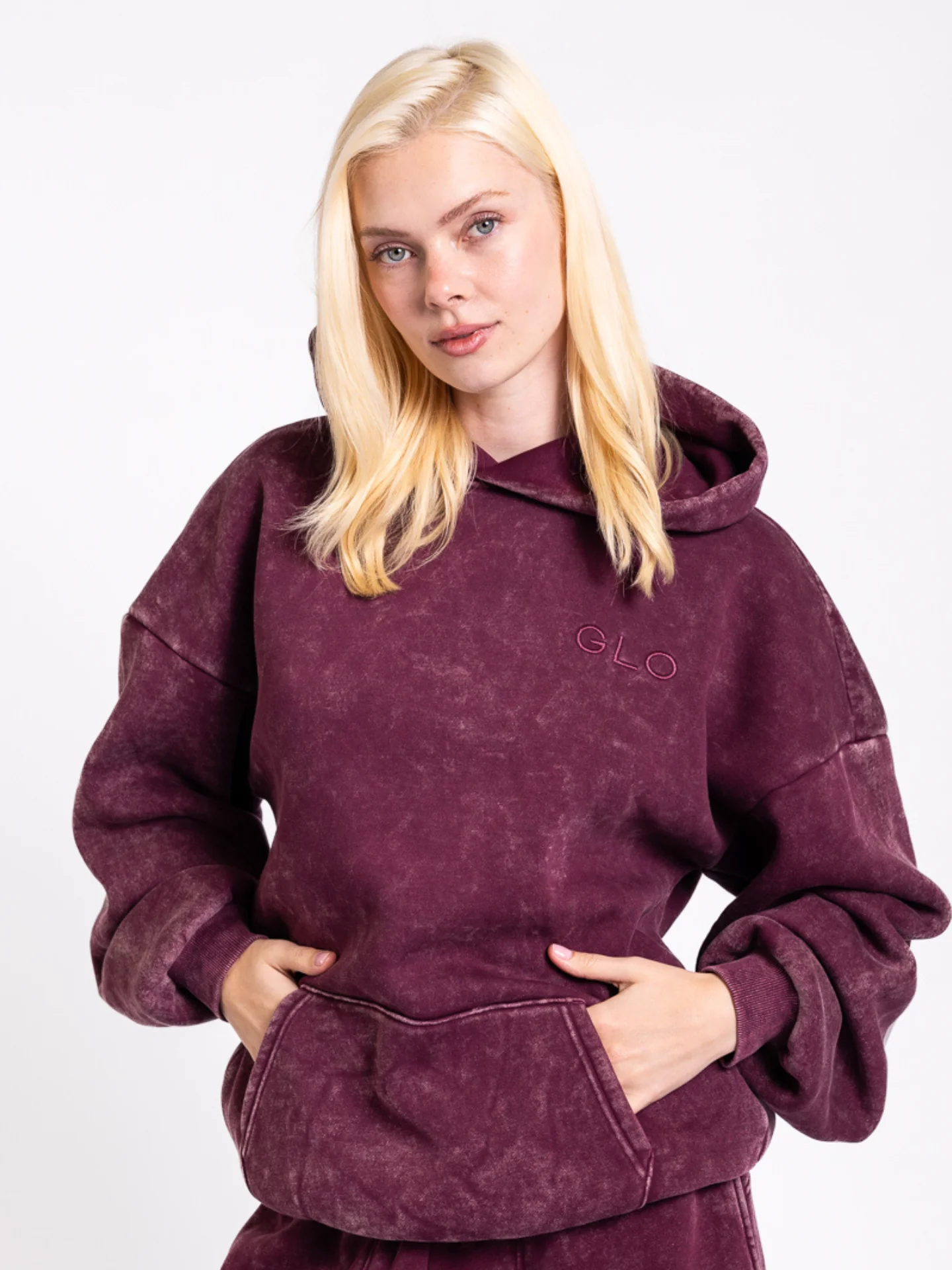 Kingdom Essential Hoodie - Snow Wash - Dark Cherry - Image 5