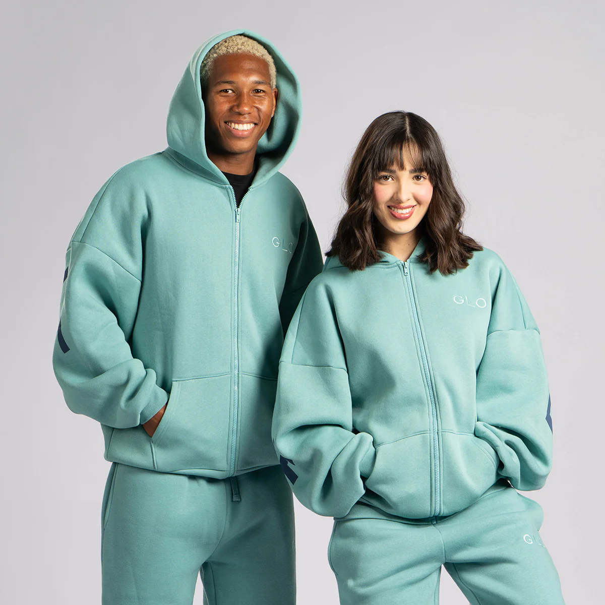 Kingdom Essential Zipper Hoodie - Dusty Turquoise - Image 3
