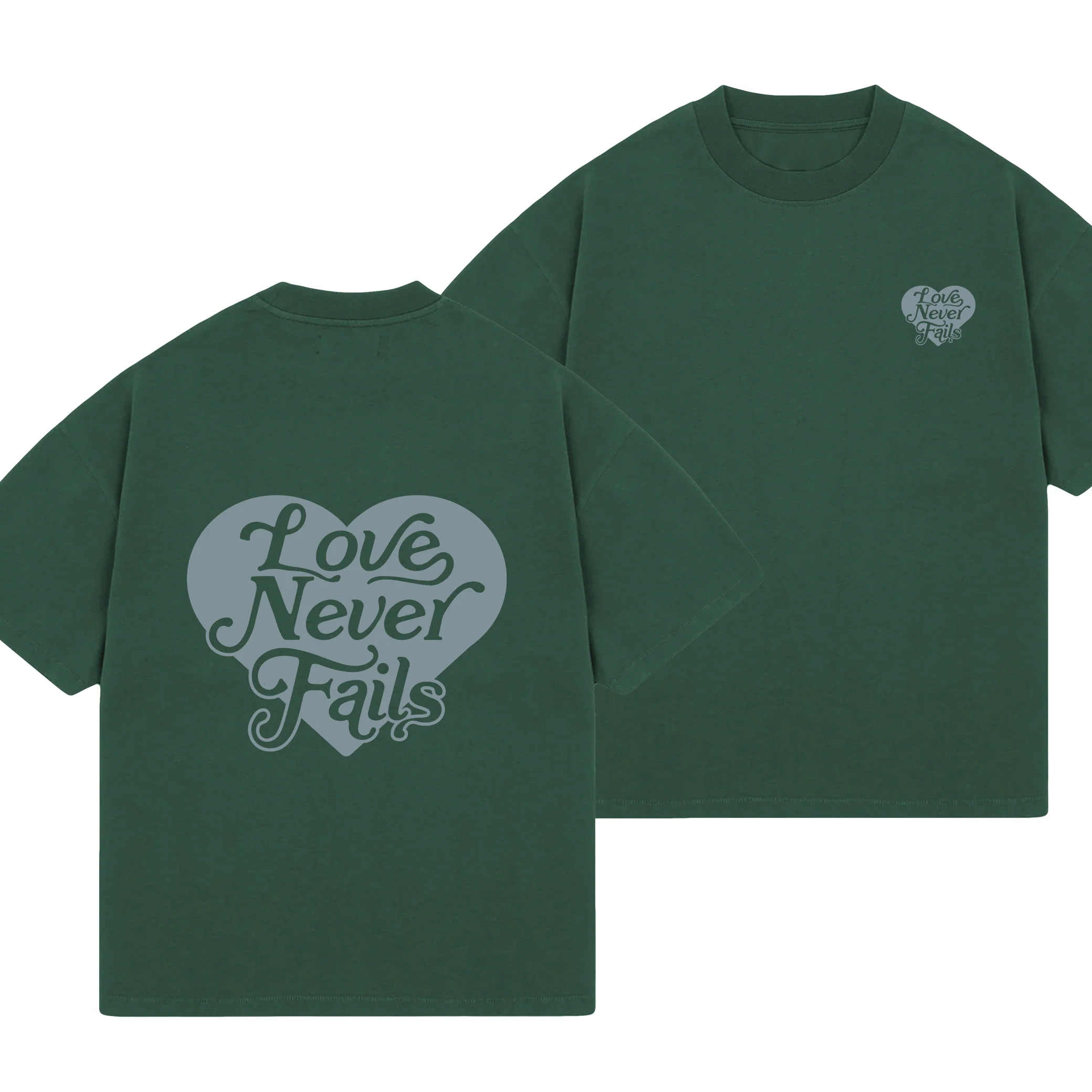 Love Never Fails Tee - Green - Image 3